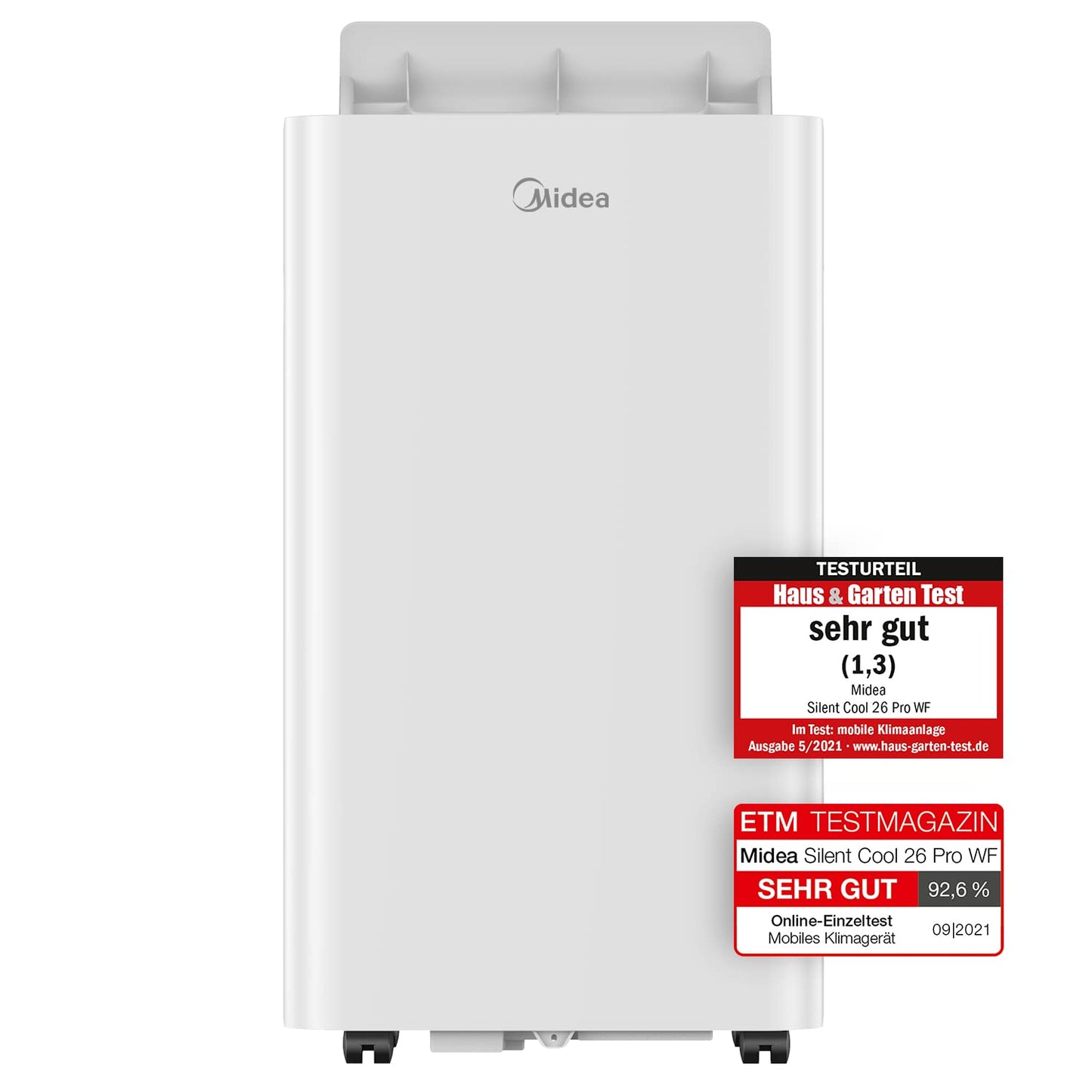 Midea Mobile Klimaanlage 9000 BTU – Silent Cool 26 Pro WF, 3-in-1 mit App, Alexa, Google Home, Abluftschlauch, für Räume bis 88 m³