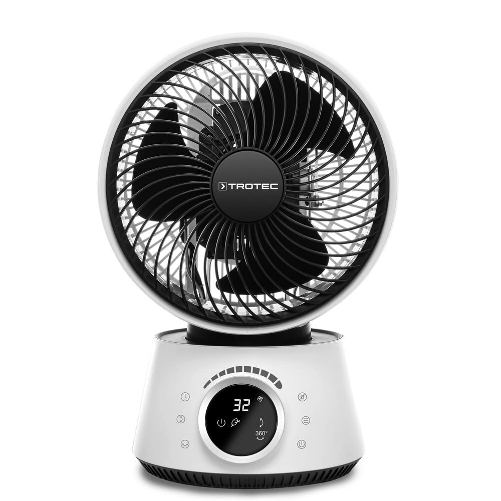 TROTEC 360°-Turbo-Ventilator TVE 100, 26W, 32 Geschwindigkeiten, Duftöl-Diffuser, Timer (1-12 Std), IR-Fernbedienung