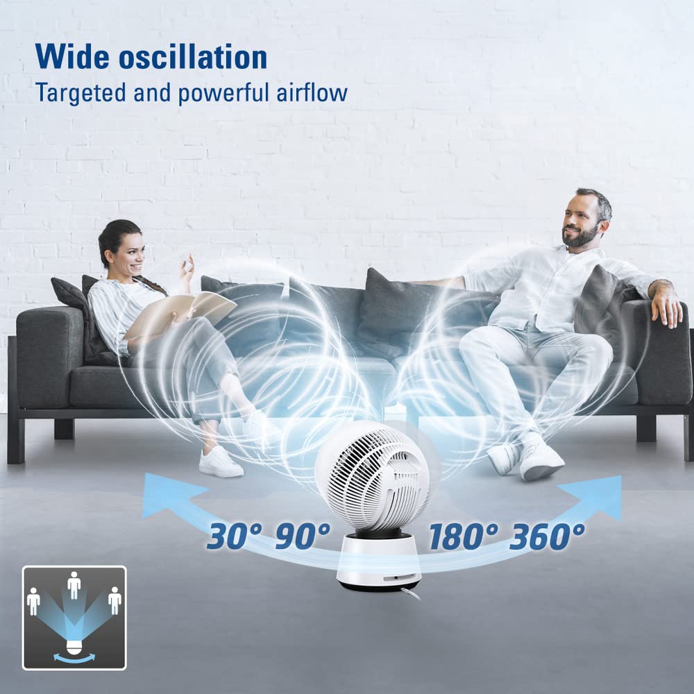 TROTEC 360°-Turbo-Ventilator TVE 100, 26W, 32 Geschwindigkeiten, Duftöl-Diffuser, Timer (1-12 Std), IR-Fernbedienung