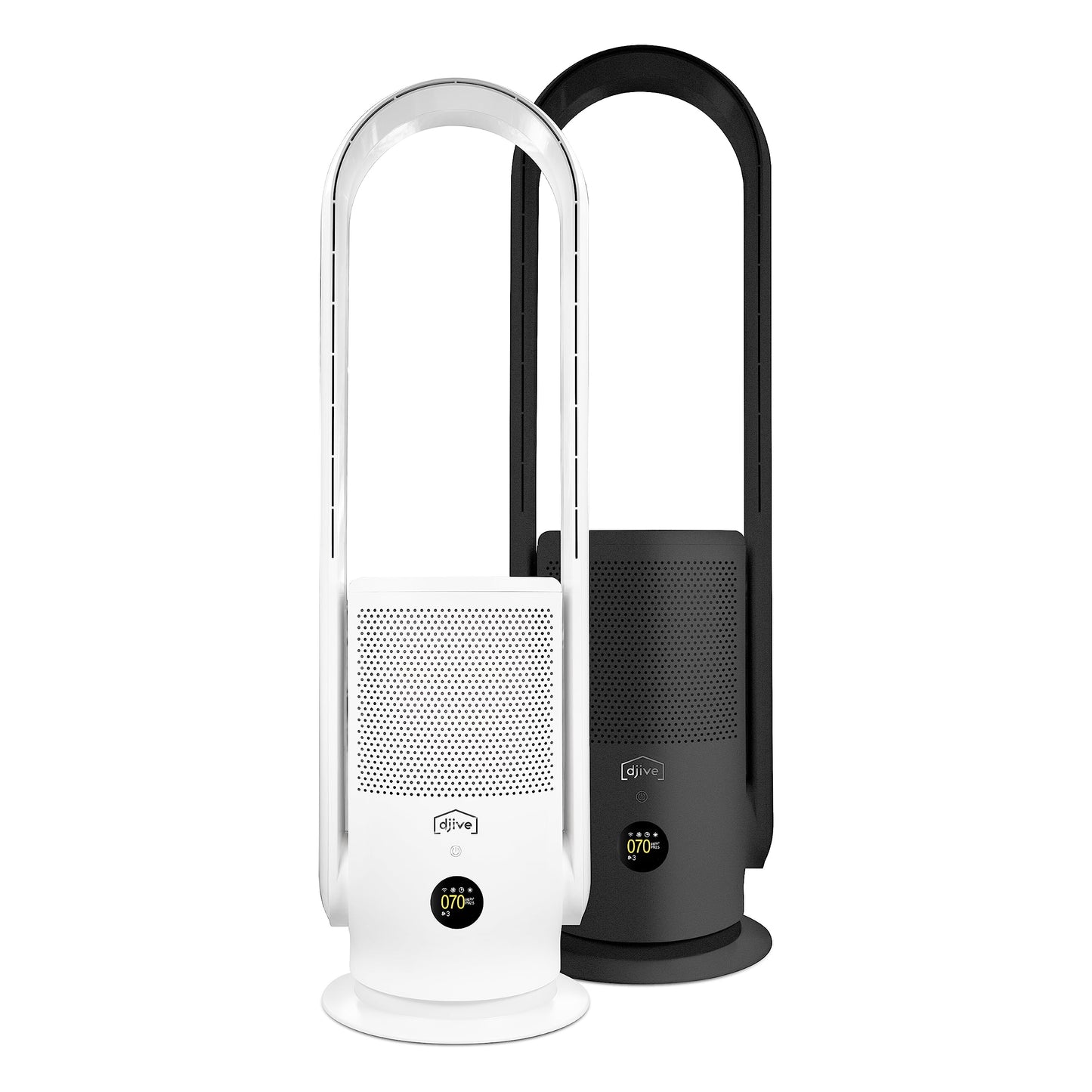 nm djive ARC 2in1 Turmventilator & Luftreiniger HEPA 14, leise, Alexa-kompatibel, App, Fernbedienung, oszillierend, weiß