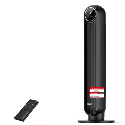 Dreo Turmventilator Nomad One, 7,6 m/s, 20dB leise, 90° Oszillation, 4 Geschwindigkeiten, 4 Modi, 8 Std Timer, für Schlafzimmer, Schwarz