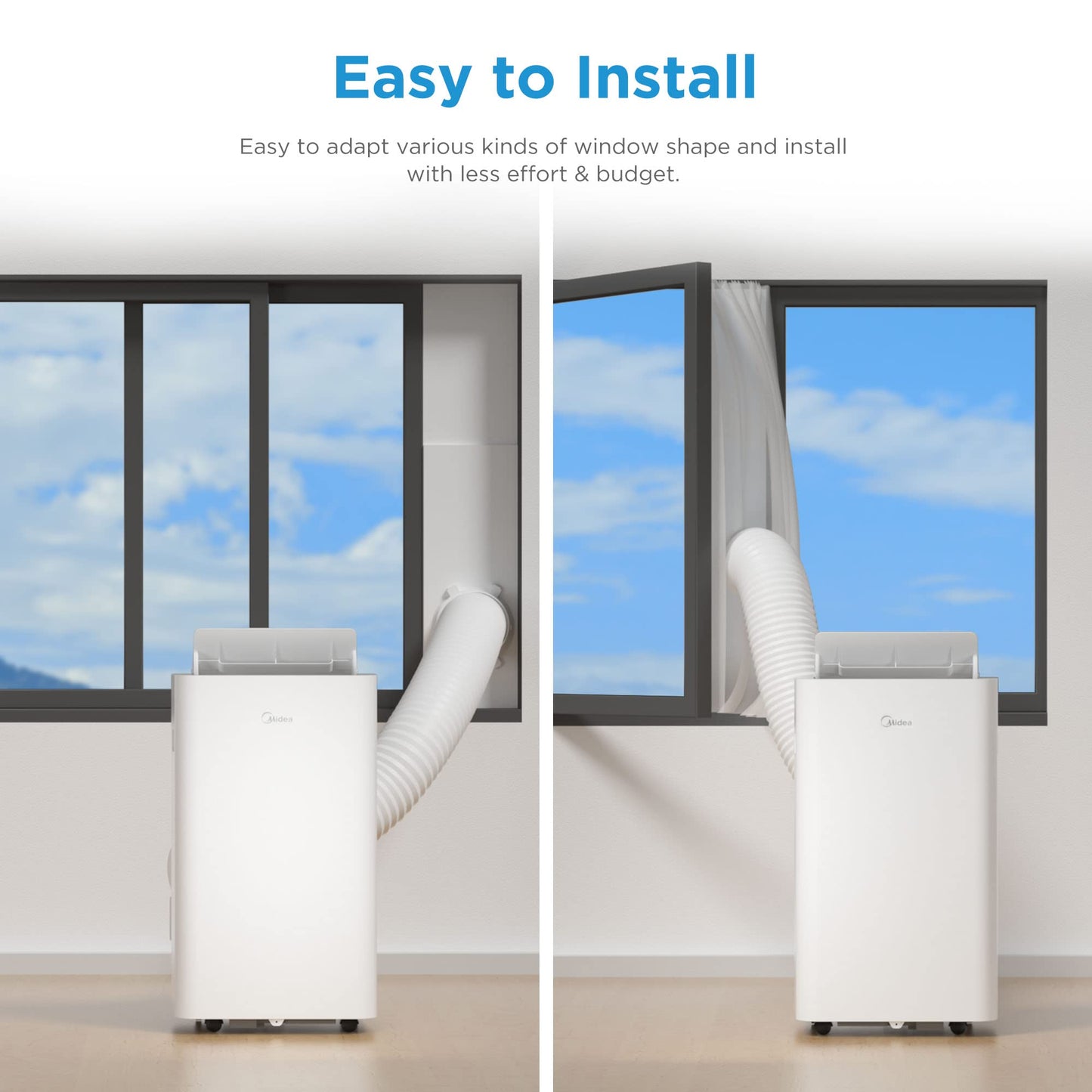 Midea Mobile Klimaanlage 9000 BTU – Silent Cool 26 Pro WF, 3-in-1 mit App, Alexa, Google Home, Abluftschlauch, für Räume bis 88 m³