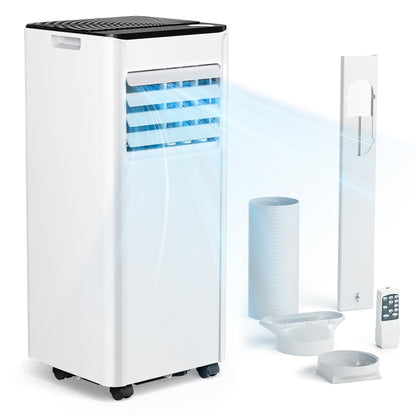 Mobile Klimaanlage 9000 BTU – 4-in-1 mit Abluftschlauch, <48 dB, Fernbedienung, Timer, Display, Fenster-Set, für Räume bis 25 m²
